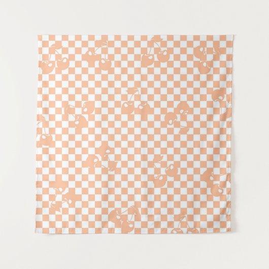 Tenture Peach Fuzz Cherry En vichy Motif (Devant)