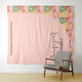 Tenture Peach rose Super Floral Abstrait (En situation (horizontale))