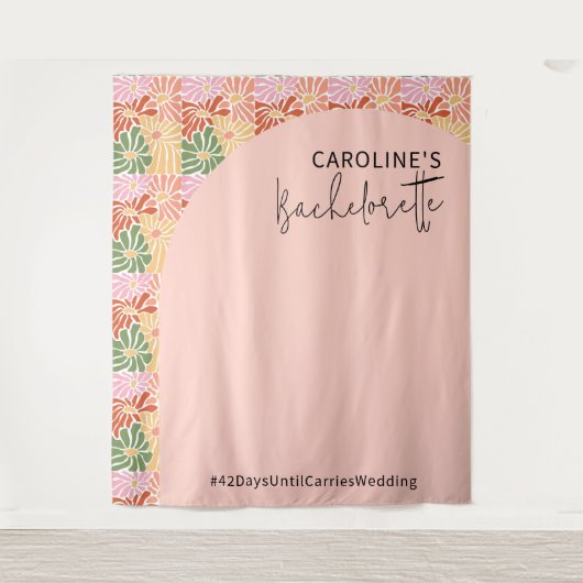 Tenture Peach rose Super Floral Abstrait (Devant)