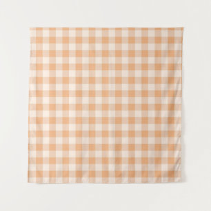 Tenture Peach White À damiers En vichy Motif