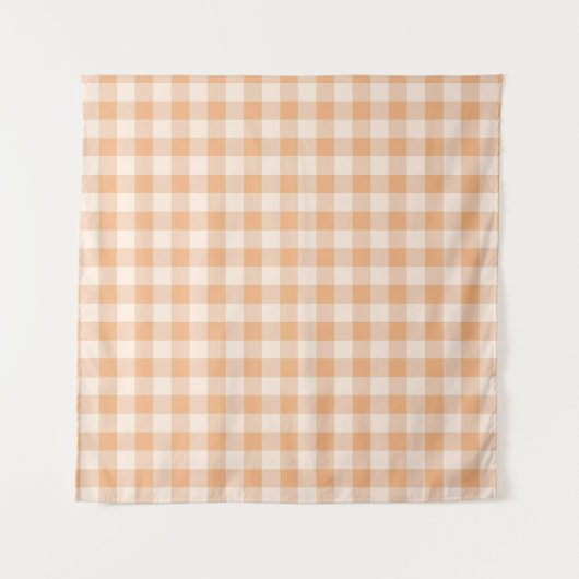 Tenture Peach White À damiers En vichy Motif (Devant)