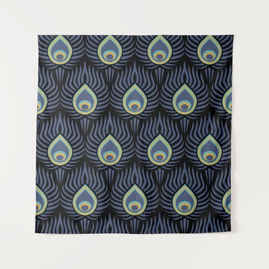 Tenture Peacock Feather : Motif élégant. (Devant)