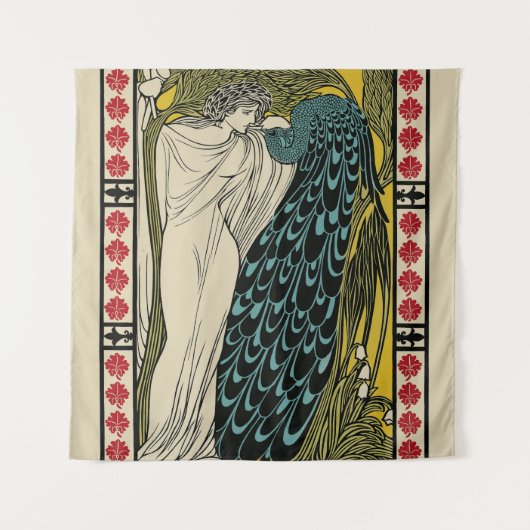 Tenture Peacock Fine Art Bird Nouveau (Devant)