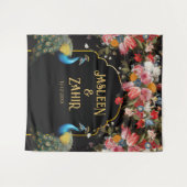 Tenture Peacock Moody Floral Indian Photo Contexte (Devant (Horizontal))