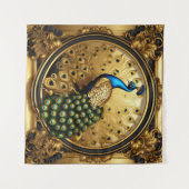 Tenture Peacock or et cadre ornemental noir (Devant (Horizontal))