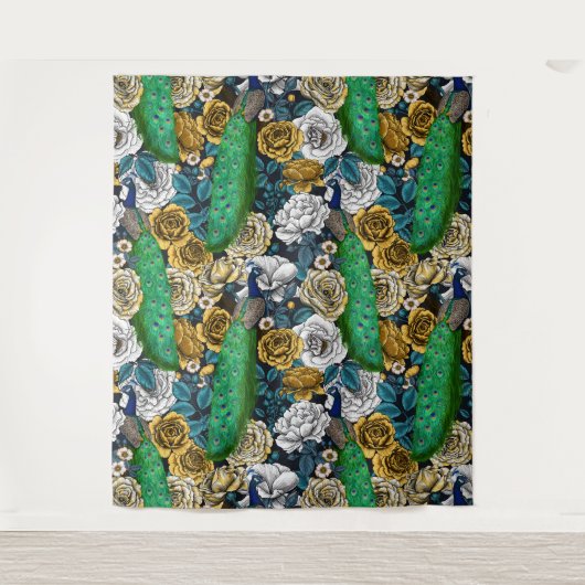 Tenture Peacocks dans le jardin rose 3 (Devant)