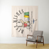 Tenture Peanuts Best Wishes Graduation Snoopy Reading (En situation)