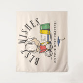 Tenture Peanuts Best Wishes Graduation Snoopy Reading (Devant)