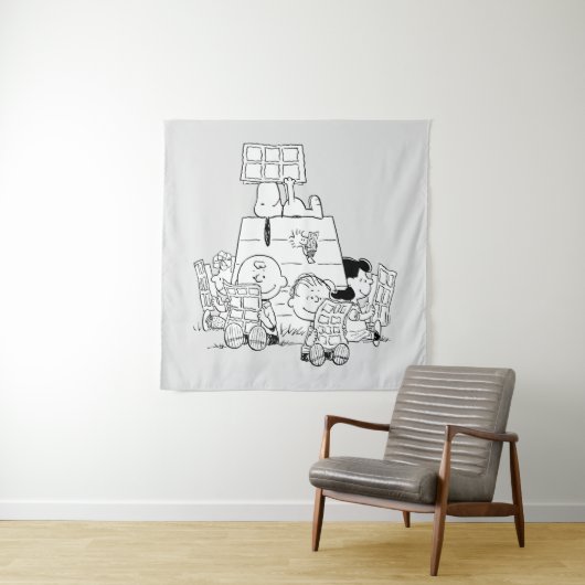 Tenture Peanuts Gang Lecture Comics (En situation)