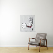 Tenture PEANUTS | Motif rouge et noir (En situation)