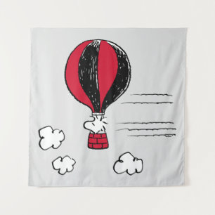 Tenture PEANUTS   Motif rouge et noir
