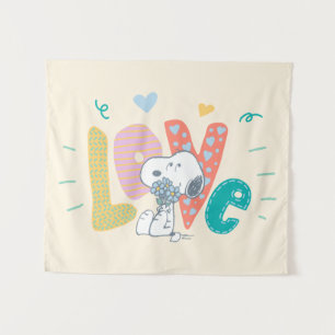 Tenture Peanuts Snoopy Fleur Amour