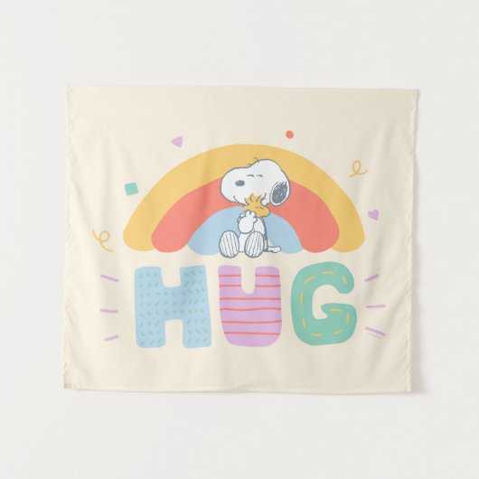 Tenture Peanuts | Snoopy & Woodstock Câlin (Devant (Horizontal))