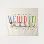 Tenture Peanuts We Did It Graduation Funny Quote Snoopy (Devant (Horizontal))