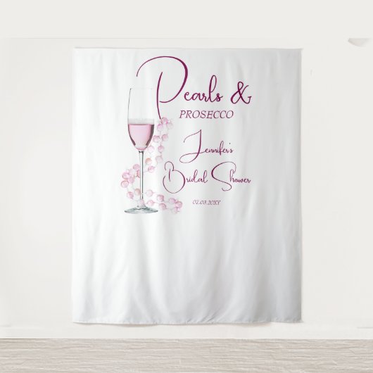 Tenture Pearl Prosecco Fête des mariées moderne rose arriè (Devant)