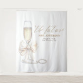Tenture Pearls & Prosecco Mrs Photo Prop Backdrop (Devant)