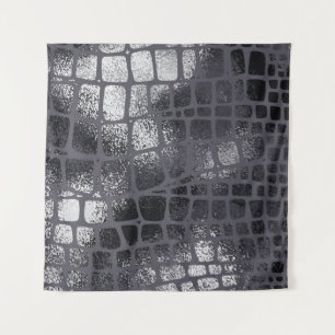 Tenture Peau de serpent noir métallique : Texture élégante