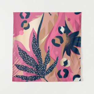 Tenture Peau Léopard Moderne, Flore Exotique.