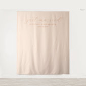 Tenture Pêche Élégante Calligraphie Juste Mariée (Devant)