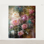 Tenture Peintes Roses Blanches Et Roses Vintage (Devant)