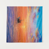 Tenture Peinture à l'huile abstraite de bateau de pêche et (Devant (Horizontal))