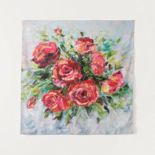 Tenture Peinture à l'huile abstraite de beau bouquet frai