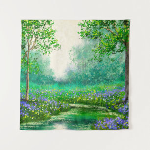 Tenture Peinture à l'huile de paysage de printemps, forêt.