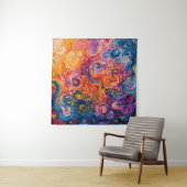 Tenture Peinture à l'huile de tourbillons psychédélique (En situation)