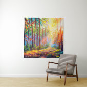 Tenture  peinture à l'huile magnifique forêt en automne, p (En situation)