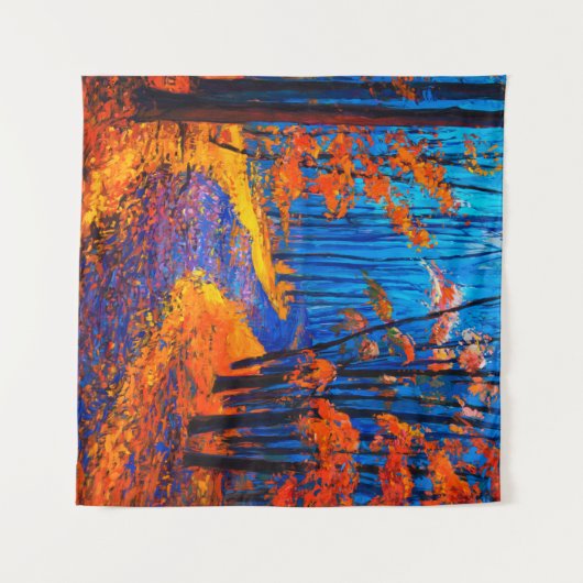 Tenture  peinture à l'huile montrant belle forêt d'automne (Devant (Horizontal))