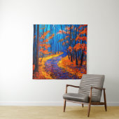 Tenture  peinture à l'huile montrant belle forêt d'automne (En situation)