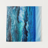 Tenture Peinture à l'huile montrant des vagues dans l'océa (Devant (Horizontal))