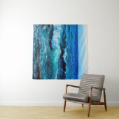 Tenture Peinture à l'huile montrant des vagues dans l'océa (En situation (horizontale))