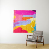 Tenture Peinture à l'huile originale : coloré Abstrait (En situation (horizontale))