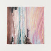 Tenture  peinture à l'huile sur le beau coucher de soleil  (Devant (Horizontal))