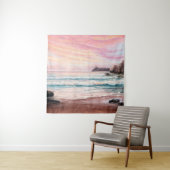 Tenture  peinture à l'huile sur le beau coucher de soleil  (En situation)