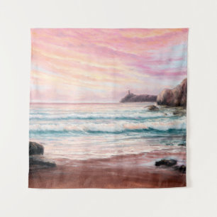 Tenture peinture à l'huile sur le beau coucher de soleil