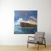 Tenture  peinture à l'huile sur Titanic et iceberg dans l' (En situation)