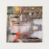 Tenture peinture à l'huile sur toile, vue rue de Paris. Ar (Devant (Horizontal))