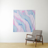 TENTURE PEINTURE ABSTRAITE BLANCHE ET BLEUE ROUGE (En situation (horizontale))
