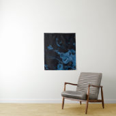 Tenture Peinture abstraite blanche et noire (En situation)
