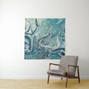 Tenture Peinture Abstraite de la mer Bleue