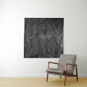 TENTURE PEINTURE ABSTRAITE NOIRE ET BLANCHE (En situation (horizontale))