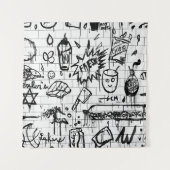 TENTURE PEINTURE ABSTRAITE NOIRE ET BLANCHE (Devant)