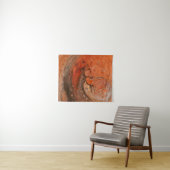 Tenture Peinture abstraite orange (En situation (horizontale))