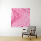 TENTURE PEINTURE ABSTRAITE ROSE ET BLANCHE (En situation (horizontale))