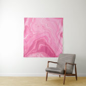 TENTURE PEINTURE ABSTRAITE ROSE ET BLANCHE (En situation)