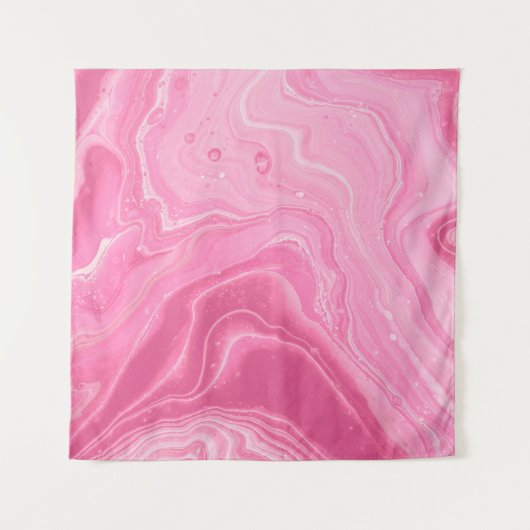 TENTURE PEINTURE ABSTRAITE ROSE ET BLANCHE (Devant)