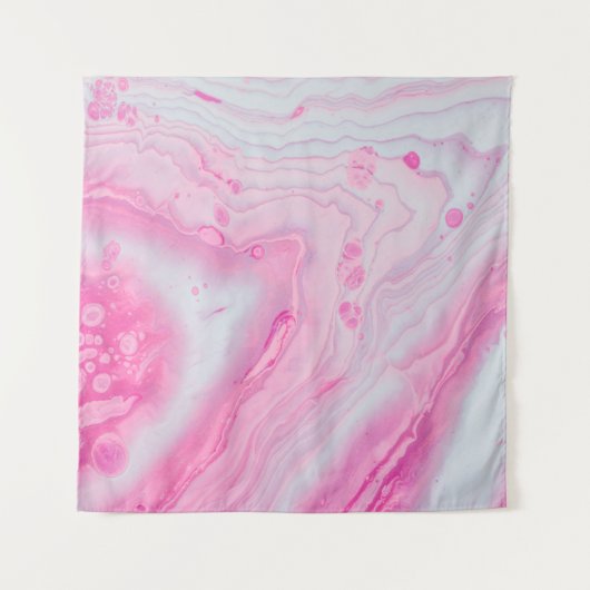 Tenture Peinture abstraite rose et blanche (Devant)