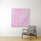 Tenture Peinture abstraite rose et blanche (En situation (horizontale))